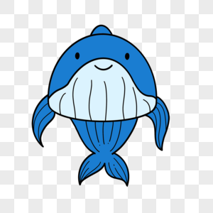 可爱卡通鲸鱼大海蓝色海洋图片