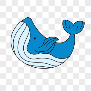 大海生物可爱卡通蓝色鲸鱼海洋图片