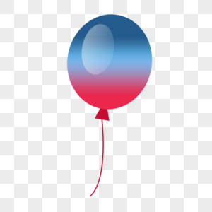 红蓝渐变可爱卡通气球图片