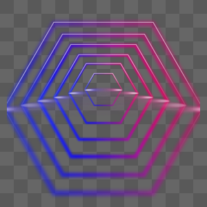 六边形霓虹螺旋元素高清图片