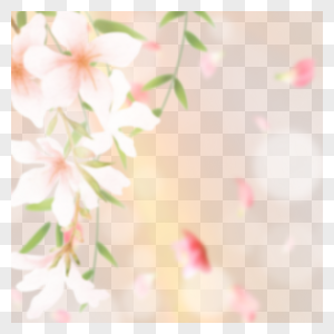 粉色花枝花朵元素图片