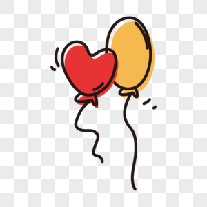 情人节浪漫手绘心形气球图片