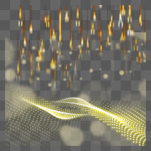 黄色波纹线条光效科技图片