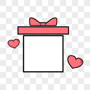 蝴蝶结礼盒和粉色爱心图片