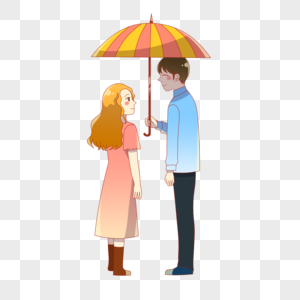 情人节为女生撑伞的男生图片