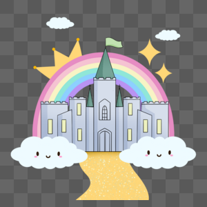 彩虹卡通城堡图片