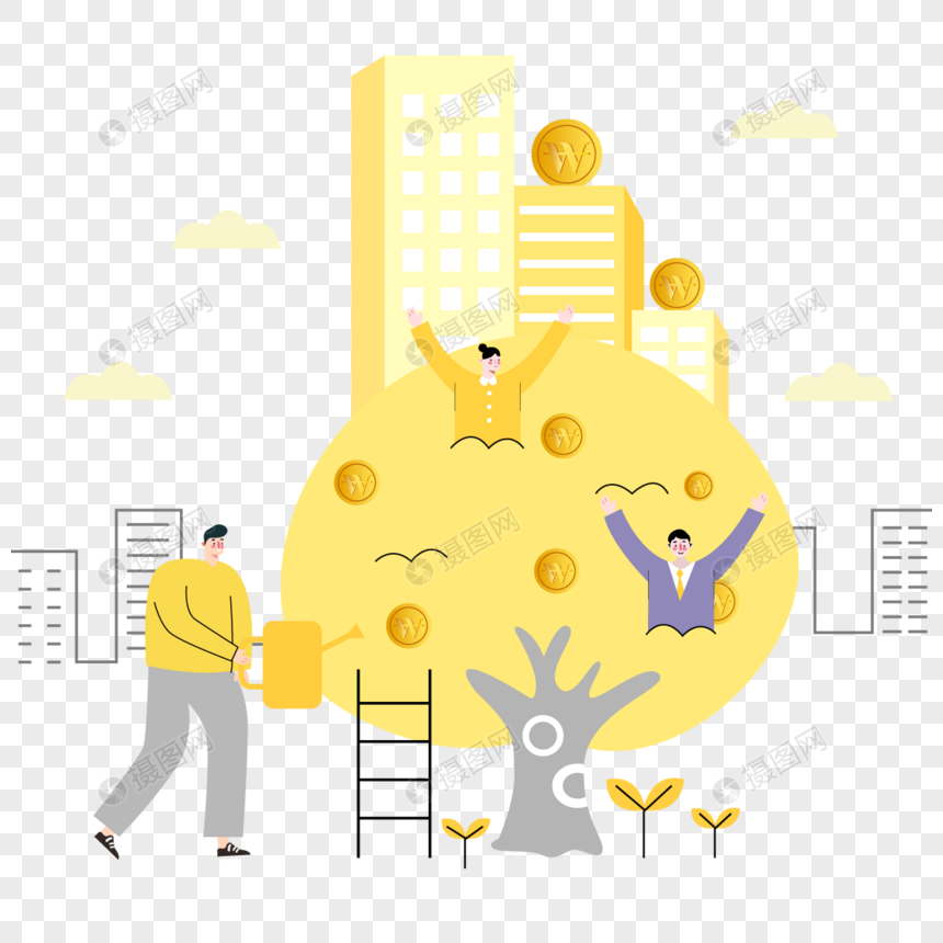 商务金融黄色几何团队合作人士图片