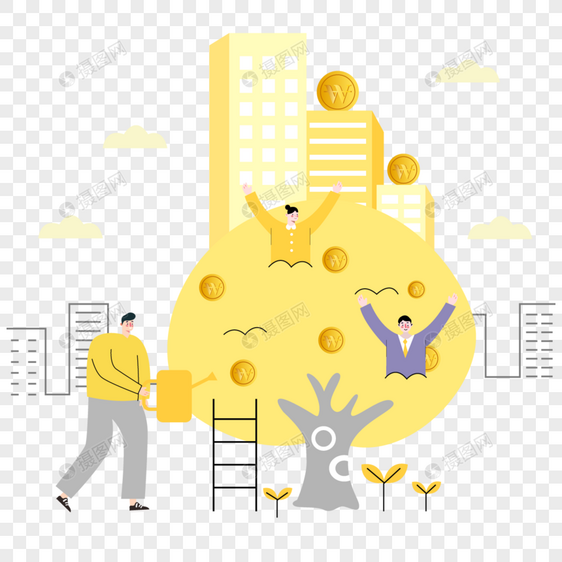 商务金融黄色几何团队合作人士图片
