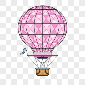 热气球蒸汽朋克卡通粉色图片