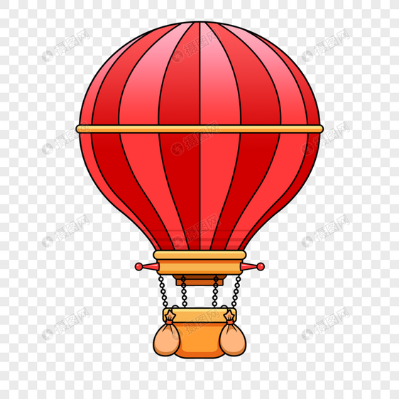 热气球蒸汽朋克卡通红色图片