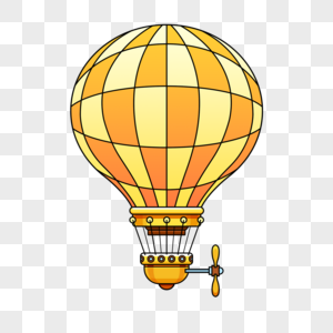 热气球蒸汽朋克卡通黄色图片