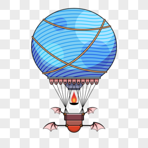 热气球蒸汽朋克卡通蓝色图片