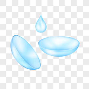 隐形眼镜写实的浅蓝色水滴图片