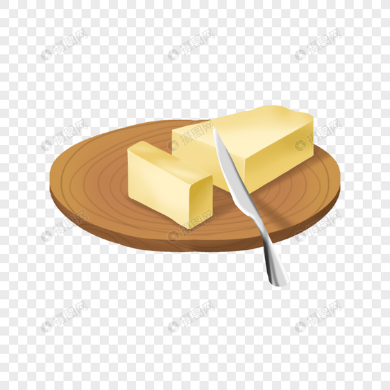 黄油食物案板写实图片