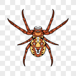 蜘蛛恐怖棕色卡通昆虫图片