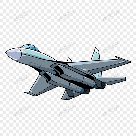 空军战斗机卡通灰色图片