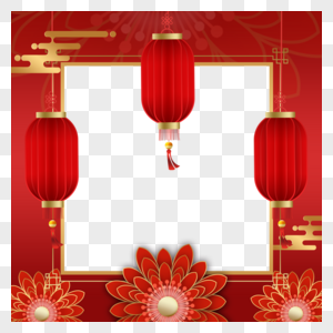 虎年新年春节正方形twibbon边框图片