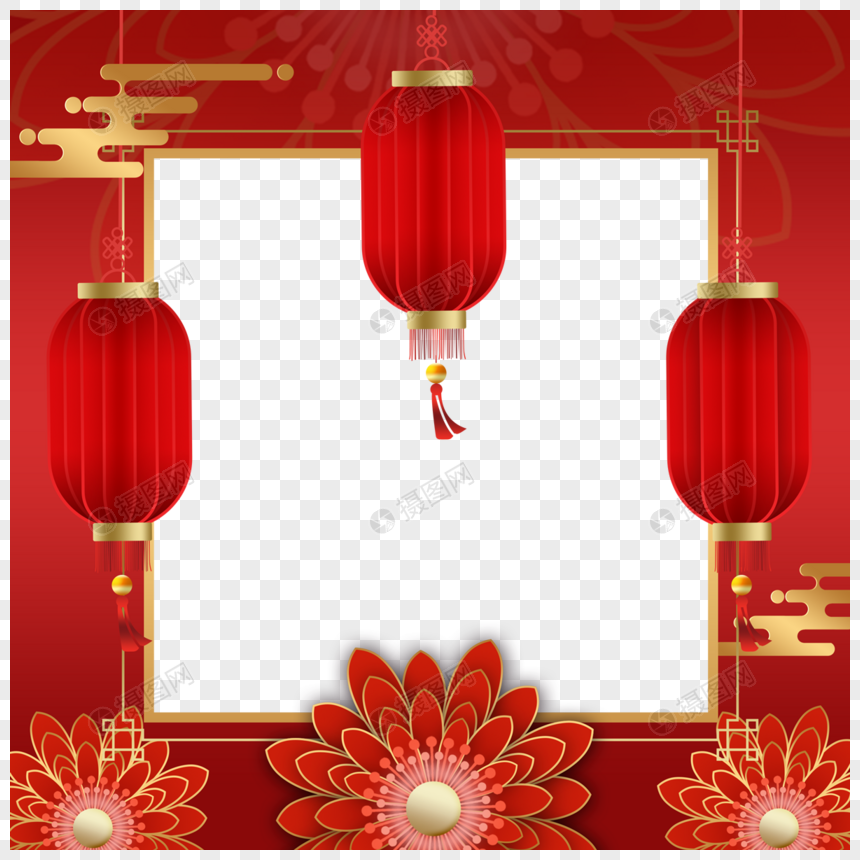 虎年新年春节正方形twibbon边框图片