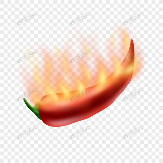 辣椒燃烧火焰写实红色食材图片