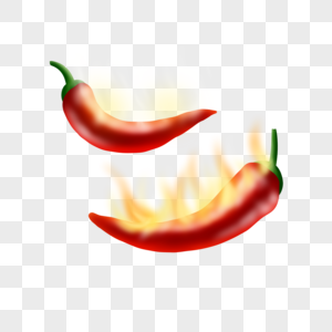 红辣椒燃烧火苗写实风格红色食物图片