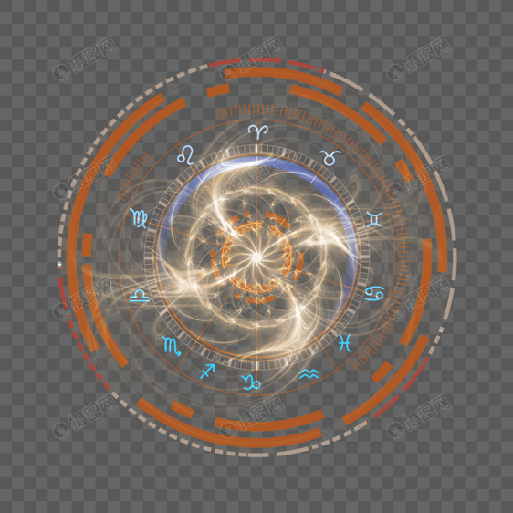 命运之轮圆形抽象光效占卜星盘图片