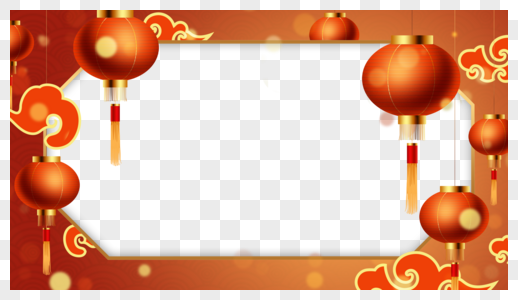 春节红色喜庆的几何新年边框图片