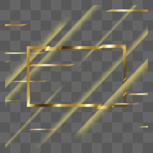 边框故障几何矩形光效渐变金色图片
