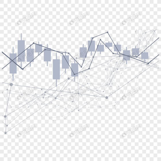 股票k线图上升趋势商业投资市场灰色蜡烛图图片