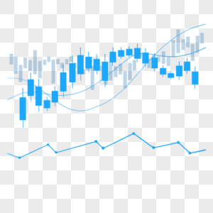 股票k线图上升趋势证券市场投资蓝色蜡烛图高清图片