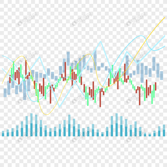 股票k线图上升趋势商业投资绿色红色蜡烛图图片