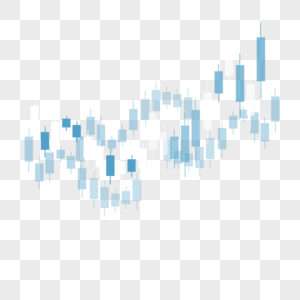 股票k线图上升趋势商业投资市场蓝色蜡烛图图片