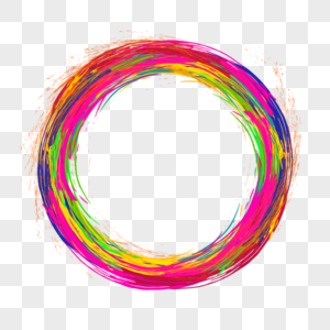 笔刷圆圈水彩彩色几何抽象图片