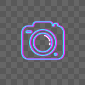 霓虹相机蓝紫色线条相机图标图片