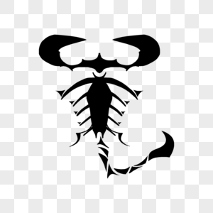 蝎子纹身单色图案图片