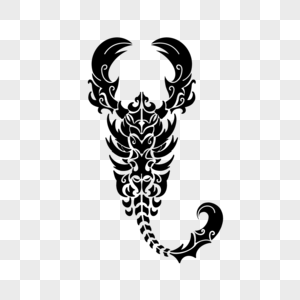 蝎子纹身抽象黑白装饰图形图片