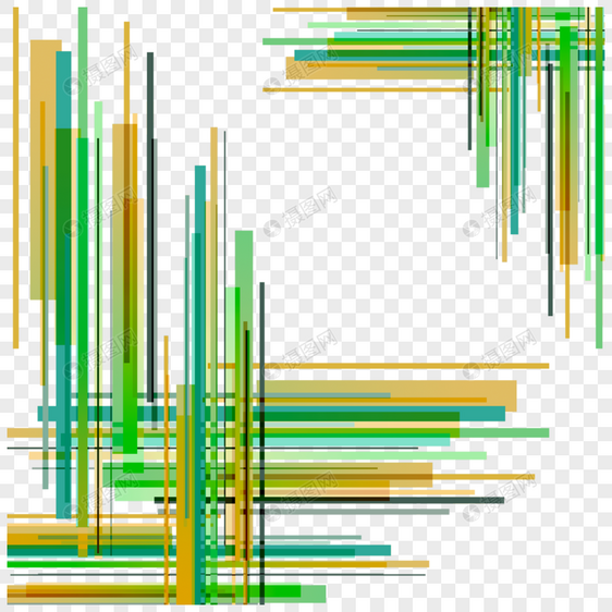 线条黄绿渐变条纹抽象边框图片