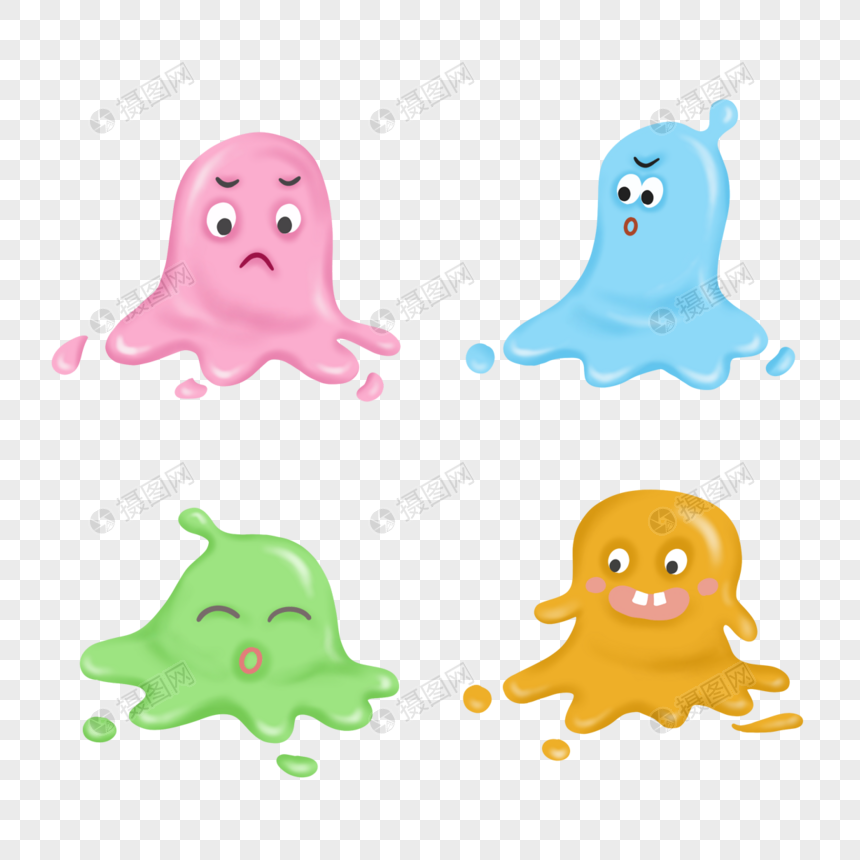 粘液怪物卡通史莱姆彩色