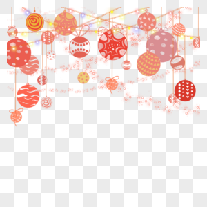 圣诞节抽象风格红色彩球图片
