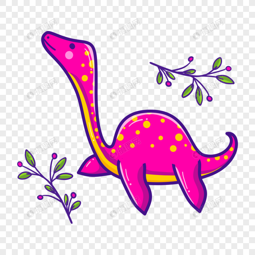 恐龙卡通可爱贴纸蛇颈龙