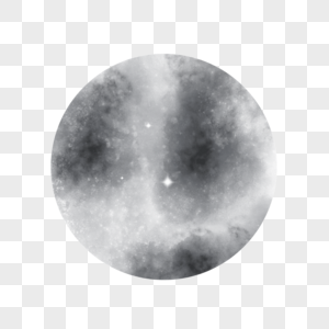 月亮圆形灰色一个水彩风格高清图片