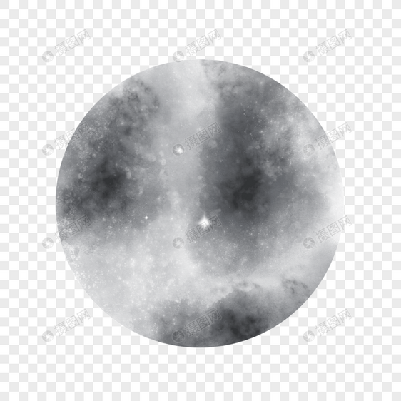 月亮圆形灰色一个水彩风格图片