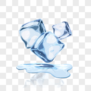 冰块融化水写实风格蓝色图片