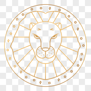 狮子座十二星座金线光效图片