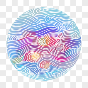波浪抽象线条彩色渐变图片