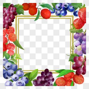 水彩水果边框荔枝图片