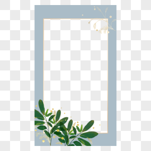 植物ins长方形边框图片
