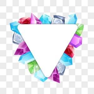 水晶宝石三角形边框图片