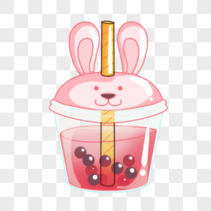 兔子杯子爆爆珠粉色可爱图片图片