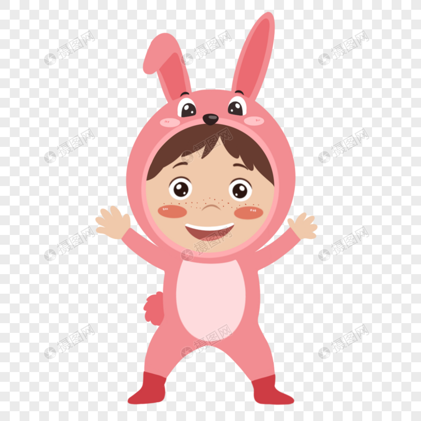 孩子角色扮演小兔子形象图片