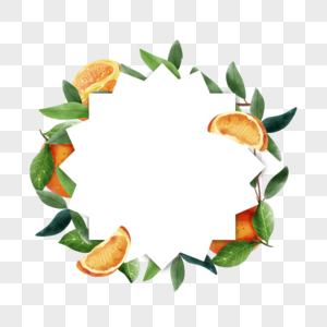 橙子水果甜蜜美味边框图片
